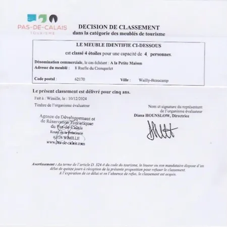 Hébergement de vacances A La Petite Maison